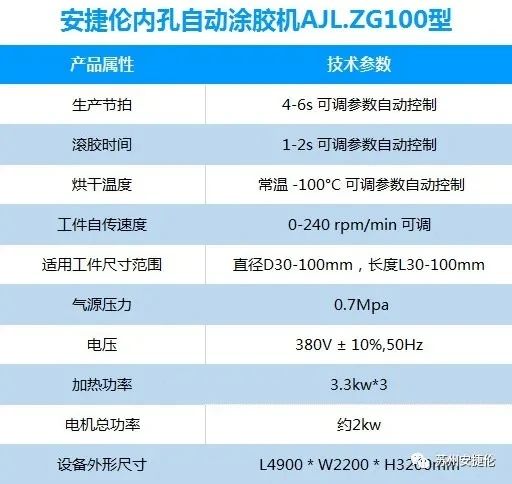 内孔自动涂胶机技术参数